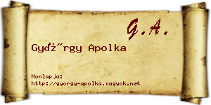 György Apolka névjegykártya